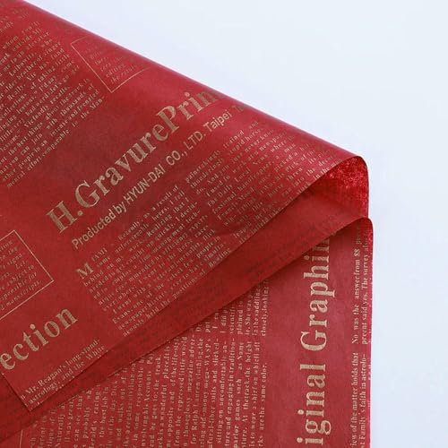 XDMING Papel de Seda de 17 g/m², 20 Hojas, periódico inglés, 50 x 70 cm, para Envolver Regalos, Flores, Ropa, Zapatos, Manualidades, Suministros Festivos para Fiestas