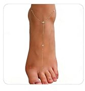 RATVIU Toe Anklets for Women 18K Gold Plated Toe Ring Anklets Dainty CZ Ankle Bracelet Waterproof Beach Barefoot Sandals Foot Chain Jewelry