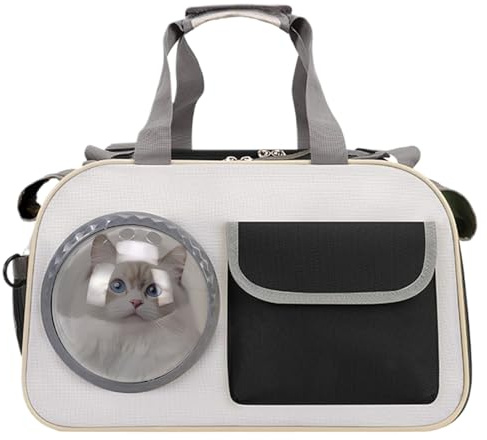 Bolsa de Transporte para Gatos | Caja de Transporte con Ventana de para Gatos, Resistente a los Golpes y Transpirable, para avión, Coche, Exterior, Hospital, Camping