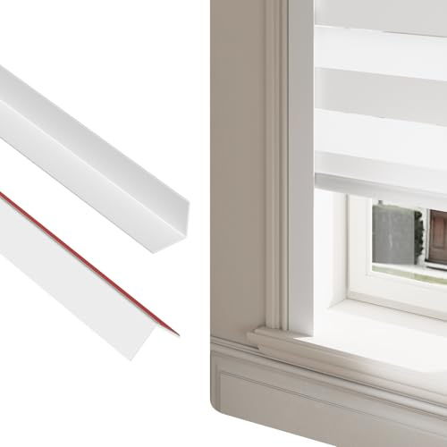 MEADEAL Light Blocking Strips for Window Shades and Blinds, 100% Blackout Window Light Blocker for Blinds, PVC Side Tracks Light Blocker for Bedroom(White, 58, 2PCS)