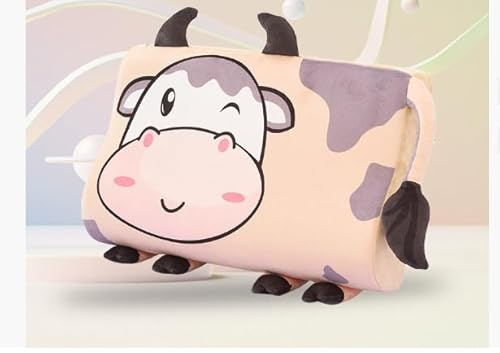 ZHVoyage Almohada para Niños, Almohada Bebe, 18 Patrones Disponibles,Almohada Infantil con 2 Funda, Diseño Ergonómico, Transpirable, Hipoalergénico, Ideal para Niños de 3 a 12 Años (Vaca Kakaka)