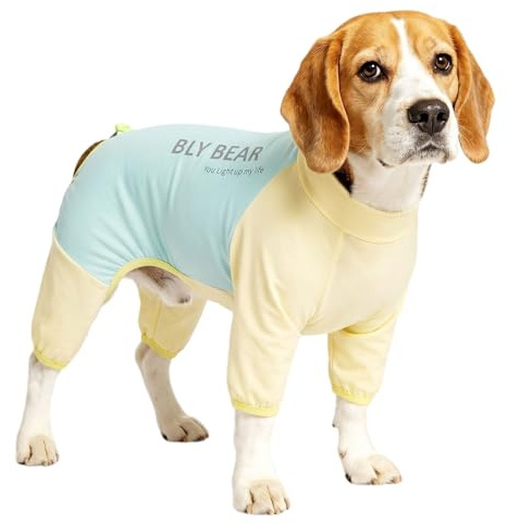 Anlitent Dog Cooling Jumpsuit for Small Medium Dogs, Summer SPF 50+ Sun Protection T-Shirt for Sensitive Skin, Elastic Stretchy Four-Legged Onesie to Keep Fur Clean, Mint Green, XXL (7.5-10kg)