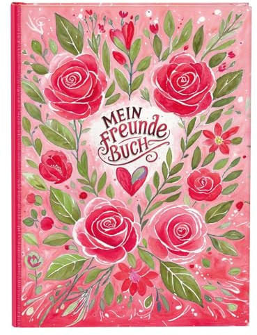 goldbuch 43 167 - Libro de Amistad (DIN A5, con 88 páginas ilustradas, álbum de poesía para guardería y Escuela Primaria, Tapa de impresión artística con diseño de Rosas, Aprox. 21 x 15 x 1,5 cm)