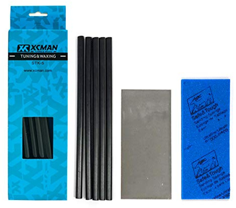 XCMAN Alpine Freeride - Kit de reparación de Base de esquí y Snowboard Ptex: 5 ptex, raspador de Metal, Esponja de Lijado