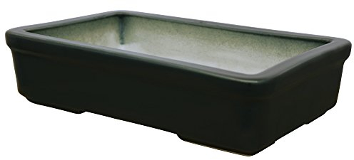K&K Keramik Orginal Bonsaischale viereckig 29x18x7 frostsicher grün
