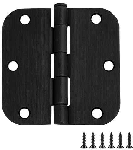 Design House 3-Pack 3.5-Inch x 3.5-Inch Interior Door Hinges with 5/8-Inch Radius, Oil Rubbed Bronze, Heavy Duty Steel Construction, Left- or Right-Handed – Design House, 181438