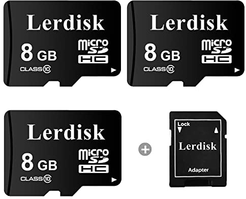Lerdisk Factory Wholesale 3-Pack Micro SD Card 8GB U1 C10 UHS-I MicroSDHC in Bulk Produced By 3C Group Authorized Licencee (8GB, U1 C10)