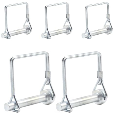 CEEYSEE 5Stück Sicherungsstift 8 mm x 50 mm Einen Splinte Rohrklappsplinte mit Rastverschluss eckigem Bügel aus Verzinktem für Anhänger, Traktoren, Kippern, Bauernhof, Rasenmäher (F.8 mm x 50 mm)