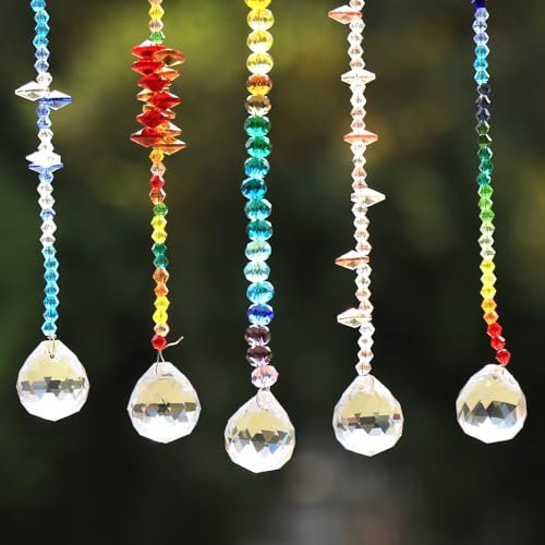 QWORK® 12 Pezzi Acchiappasole Cristall, Acchiappasole in Cristallo K9, Pendenti Cristallo Decorativi, per Casa, Giardino