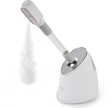 QraraZL Vapore Facciale Estensibile, Umidificatore Caldo Pulizia Profonda della Pelle, Vapore Nano Ionico per il Viso, Idratazione Quotidiana della Pelle,Vapore per il viso ruotabile a 360°