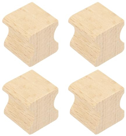 PATIKIL 20x20mm Wooden Stamp Block, 4 Pcs Blank Rubber Stamp Mounts Wooden Rubber Beech Hard Wood Blocks for Making DIY Crafting, Wood Color