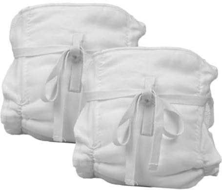 DECORNIJIA 2pcs Breathable Cotton Diaper Pants Washable Reusable Diapers with Leak-Resistant Strap Design Soft Comfortable Quilted for Newborns