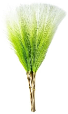 Simulation d'herbe De Roseau Lot de 20 roseaux artificiels en Herbe Pampa Artificielle 55 cm, for décoration Vase, Ferme, Maison, Mariage(Green)