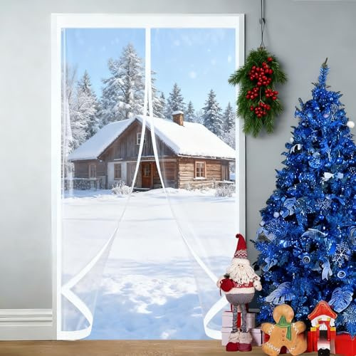 Rideau de Porte Magnétique 220 x 90 cm Chaud en Hiver et Frais en Été, Chaud Coupe-Vent et Insonorisant Rideau de Porte Isolation Thermique pour Salon, Chambre Chauffante, A
