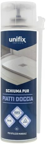 UNIFIX Schiuma Poliuretanica per Piatti Doccia, Manuale, B3, Isolamento Termico e Acustico, Riempimento Professionale, 500ml