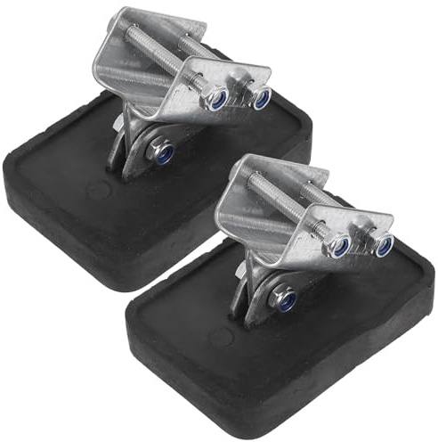 KOCKSHION 2pcs Aluminum Alloy Telescopic Ladder Foot Pads Thickened Rubber Covers and Screws Non-Slip Ladder Feet Protectors