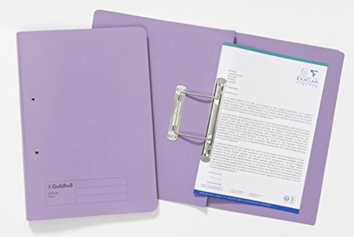 Exacompta - Ref 346-MVEZ - Guildhall - Document Spiral Files, 285gsm Medium Weight Spring Manilla, 355x250mm, Metal Spring Mechanism, Blue Angel Certified - Mauve, Pack of 25