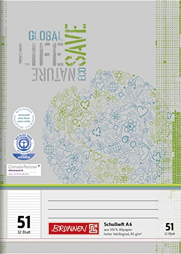 Brunnen 104613101 Oktavheft/Schulheft DIN A6 (32 Blatt)