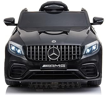 BabyCar Mercedes GLC AMG Coupè | Macchina per Bambini Elettrica Telecomandata 12V 2 Motori 25W | Auto Elettrica per Bambini | Sedile in Pelle, Porte Apribili, USB | Licenza Ufficiale | Nero MP3