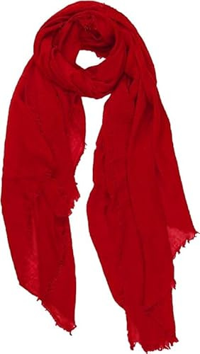 Scarf Ladies Maxi Long Crinkle Frayed Edges Crimp Mix Cotton Scarf Hijab Shawl Wrap Ladies Cotton Blend Crinkle Distressed Effect Scarf with Fringed Edges