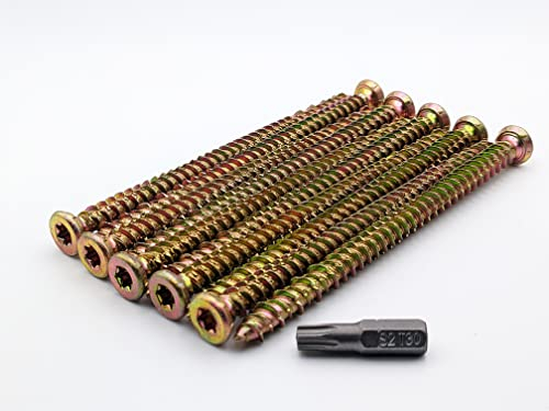 7,5 x 122 mm (boîte de 100) Fixations de cadre en maçonnerie/béton, chevilles à visser directement dans la brique, la pierre naturelle, les portails vers les poteaux en béton, etc