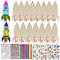231Pcs Raketen Holz Bastelset, Raketen Spielzeug fürr Kinder, Kindergeburtstag Basteln, mit 15 Raketen Holz, 202 Strasssteine, 12 Farbstifte, 2 Aufkleber, Bastelset für Mädchen/Jungen DIY Handwerk B