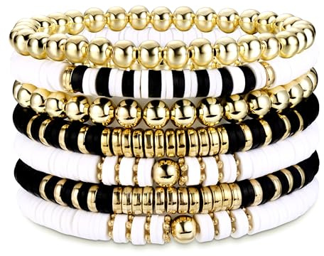 Dochais surfararmband set, 7 st regnbågsarmband boho pärlor armband, färgglada pärlarmband elastiskt rep armbandsset, sommar strandarmband för kvinnor flickor
