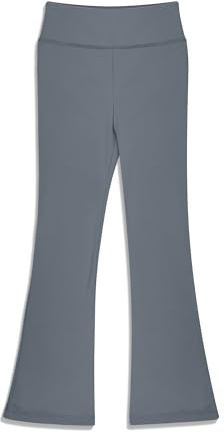BIG ELEPHANT Slagleggings för flickor, bootcut-yogabyxor för barn, utsvängda byxor med hög midja för dansträning, Mörkgrå, 6-7 år