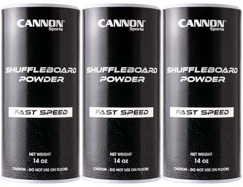 Cannon Sports Shuffleboard-pulver – premium shuffleboard-vax med korniga silikonpärlor eller majsmjölk – 3 hastighetsalternativ – smidigt glidande icke-slipande shuffleboard-sand (snabb, 3-pack)