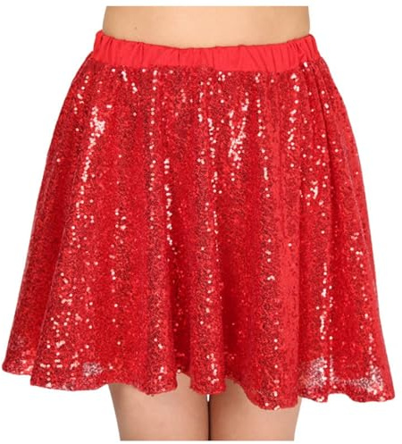 Glitterkjol damer paljettkjol minikjol elegant festlig veckad kjol minikjolar kort danskjol elegant A-linje glänsande hög midja paljett kjol för kvinnor gnistrande kjol karneval fest
