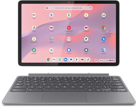 Lenovo Chromebook Duet 11 Gen 9 Laptop, 27,9 cm (11 Zoll), WUXGA, Touchscreen + Stift enthalten (MediaTek Kompanio 838, 8 GB RAM, 128 GB Emmc, ChromeOS) Grau QWERTY + 3 Monate Google AI Pro mit Gemini