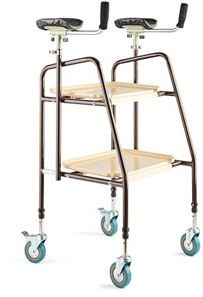 Mobility Walker with Forearm Grips and Armrests. Rutland Style Indoor Rollator. Handy Trolley with Trays and Brakes.