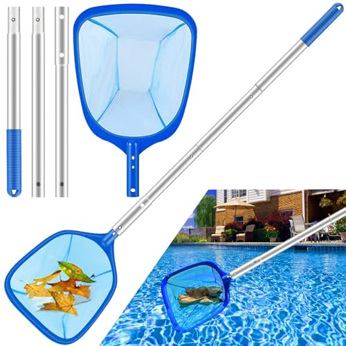 TTCOTOKE Retino per Piscina, 2025 Rete a Maglia Fine dello Skimmer, Retina raccogli Foglie Skimmer per Piscina con Asta Regolabile, Retino Piscina per Piscina, Spa, Laghetti, Sorgenti Termali