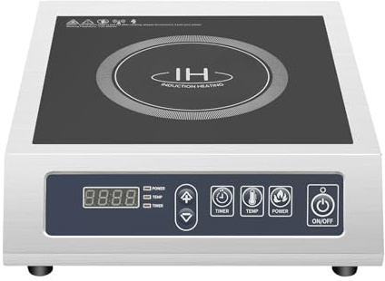 Donened – induktionskokplatta, 3 500 W induktionshäll, 1 platta, elektrisk häll, induktion, 60–300 ℃ temperaturnivåer, 24 timmars timer, överhettningsskydd, upp till 75 kg