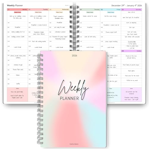 2026 Weekly Planner & Schedule - Hourly Time-Blocking Planner with Monthly & Annual Pages – Prioritise your To Do List, Time management – A5 Yearly Diary & Calendar