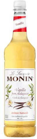 Monin Premium Vanilla Syrup 1L For Coffee And Cocktails. Vegan-Friendly, Allergen-Free, 100 Percent Natural Flavours And Colourings