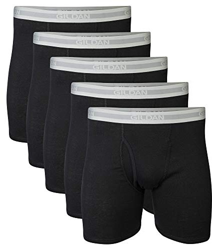 Gildan Men's Underwear Boxer Briefs, Multipack, Black (5-Pack), X-Large
