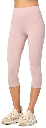 Merry Style Damen Leggings 3/4 Capri Leggings aus Viskose MS10-144 (Puderrosa, S)