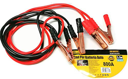 Herran Cavi per Batteria Auto 800AMP -3.5 Mt, Cavi di Avviamento per Batteria, Cavi di Collegamento 3,5 Metri