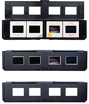 Magnasonic Langer Folienhalter für 35 mm kompatible Filmscanner, hält 4 Dias, um die Verarbeitungszeit zu beschleunigen, einfach zu bedienen, glättet und schützt die Filmkanten – 3er-Set (ST01)