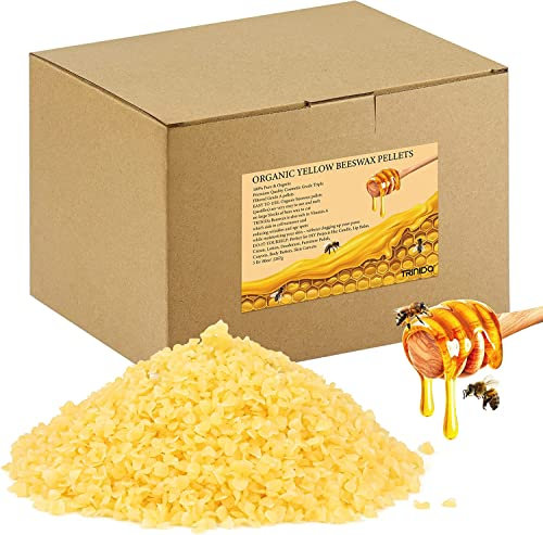 TRINIDa Beeswax Pellets 2.26kg, Yellow Bees Wax for DIY Candles, Beeswax for Candle Making, Skin, Body, Face, and Hair Care, Lotions, DIY Creams, Lip Balm and Soap Making Supplies