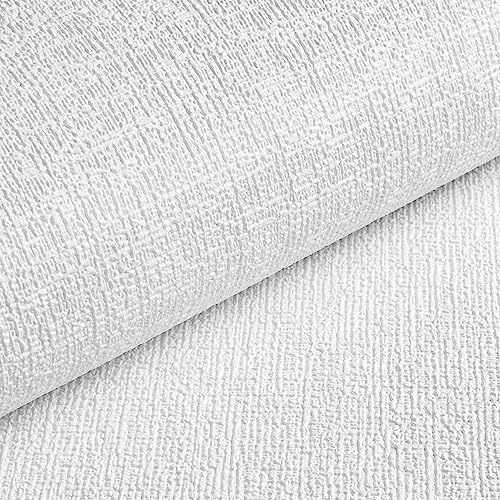 Livelynine Grueso Papel Pintado Pared Blanco Relieve Vinilo Adhesivo Pared Lavable Blanco 3D Papel Pintado Autoadhesivo Paredes Dormitorio Salon Papeles Adhesivo Paredes Gotele Habitacion 45CMx2M