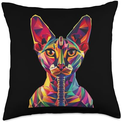 Bastet Pop Art Bast Ailuros Throw Pillow