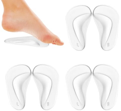 WLLHYF 3 pares de plantillas ortopédicas de gel para el arco del pie, almohadillas ortopédicas para pies planos, fascitis plantar, alivio del dolor de pies