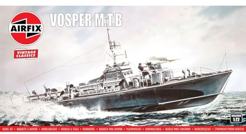 Airfix Vintage Classics Set - A05280V Vosper M.T.B - Plastic Model Watercraft Kits for Adults & Children 8+, Set Includes 189 Pieces - 1:72 Scale Model Boat Sets