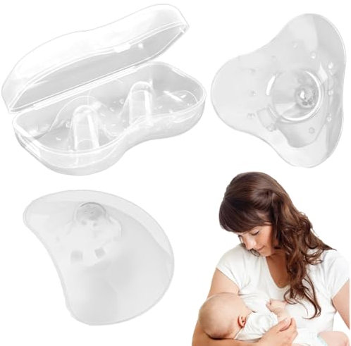 JUGUTA 4 Pièces Bout De Sein Mam,Bouts De Sein Contact Bout De Sein Allaitement Sans Bpa, Silicone Souple Ultra-Fin, Deux Tailles S Et L