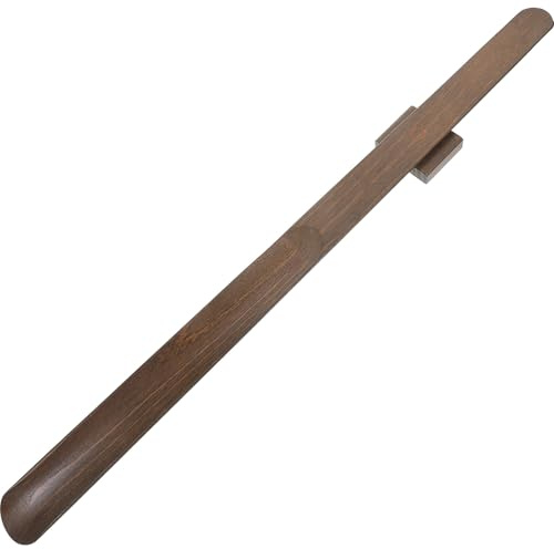 TOGEVAL Magnetiskt Skohorn med Långt Handtag i Valnötsfärgat Bokträ Ergonomisk Design för Äldre och Gravida Halkfritt Praktiskt Hembruk med Magnetisk Upphängning för Enkel Förvaring