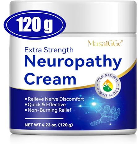 Neuropathy Cream, Neuropathy Nerve Pain Relief Cream for Foot, Legs, Hands,Toes with Natural Essential Oils,Rosemary and Ginger, Fast-Absorbing, Non-Greasy - 120g