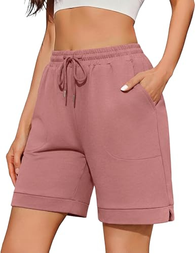 Aseniza Women's Running Shorts Gym Athletic Jogging Ladies Sports Sweat | Jersey Casual High Waist Bermuda Activewear Fitness Summer with Pockets S-XXL
