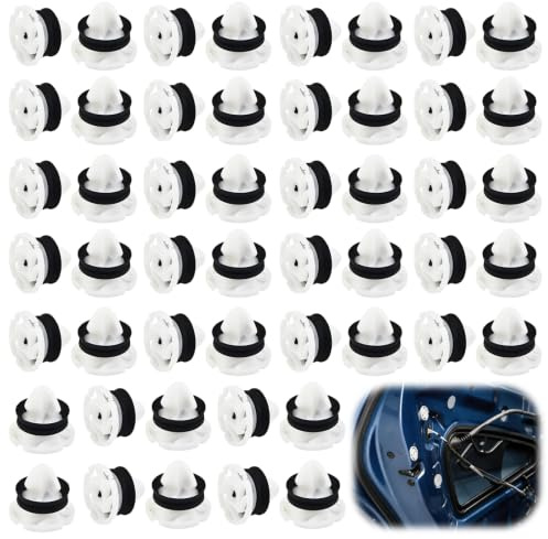 Lot de 50 Agrafes de Fixation pour Garniture de Porte Voiture Rivet | Plastique de Rechange Universelles Auto, Clips de Retenue pour Panneaux Intérieurs et Carrosserie